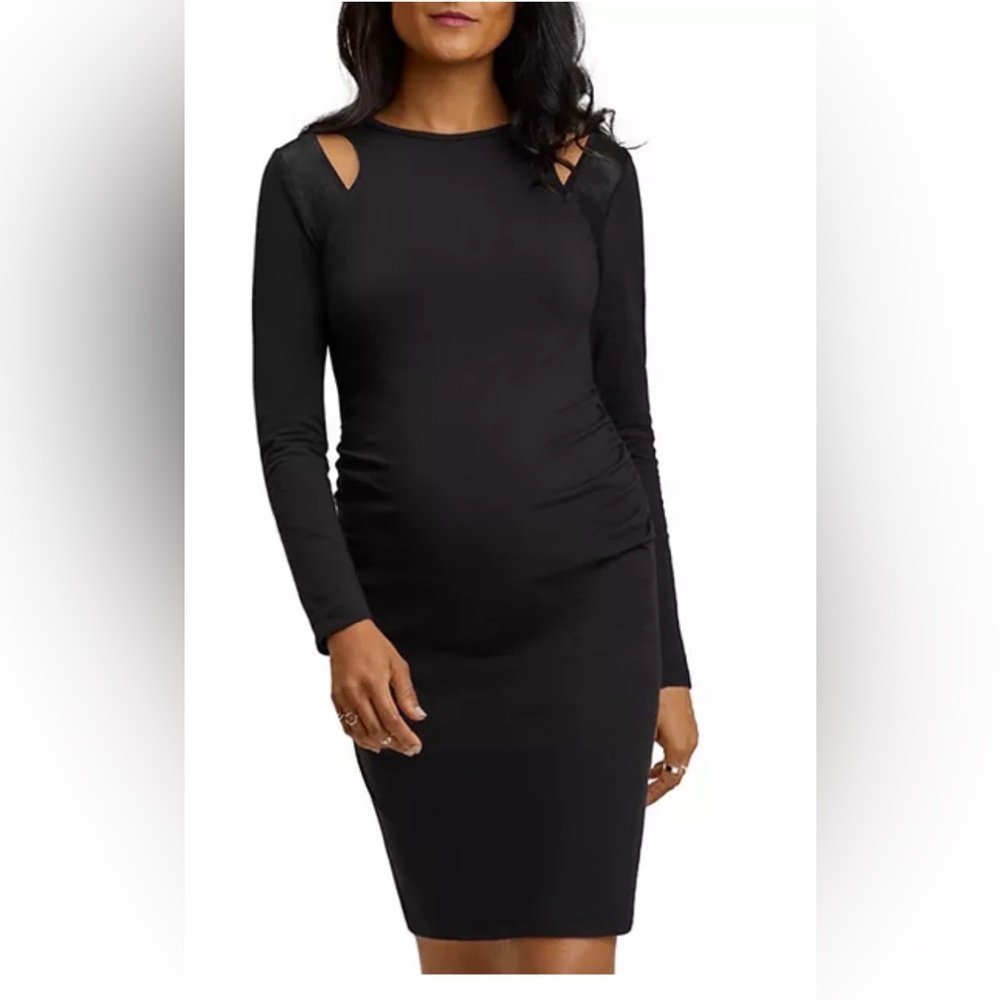 Lexi Cutout Detail Long Sleeve Cotton Maternity Dress
Stowaway Collection